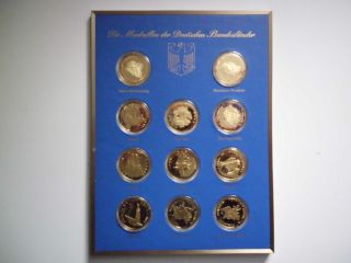 Die 11 Medaillen der Deutschen Bundesländer Sterlingsilber vergoldet