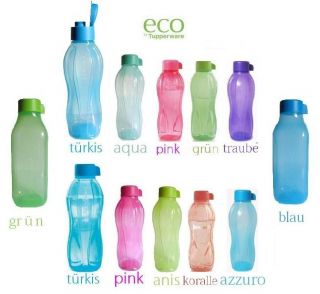 TUPPERWARE ECO Easy Trinkflaschen 500ml 750ml und 1 Liter Farbauswahl