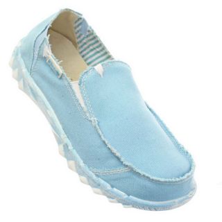 MENS DUDE FARTY CANVAS CASUAL SKY BLUE LOAFERS SLIP ONS SHOES SIZE 7