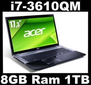 Acer V3 771G 17 3 Core i7 3610QM 1TB 8GB Ram NVidia GT 640M Gamer