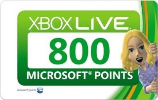 Xbox live Microsoft 800 points SOFORT Lieferung per E Mail
