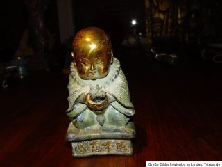 Chinesischer Buddha China betend Chinese Bronze Messing Statue