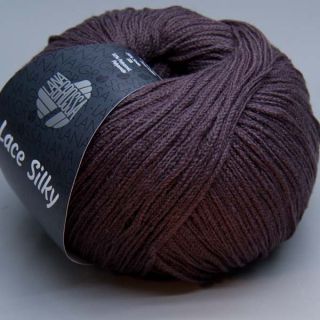 Lana Grossa Lace Silky 011 dunkelbraun 50g Wolle