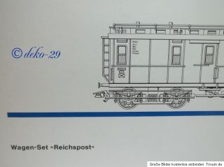 MÄRKLIN H0 4329 Sammlermodell Wagen Set m. Auto Reichspost Post s.g