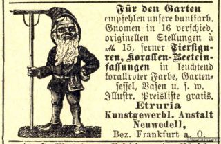 Gartenzwerg Gnom Etruria Neuwedell Frankfurt Oder 1894