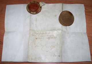 Altes Dokument mit Siegel in Holzdose