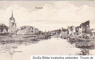 Feldpost AK Fresnes / Frankreich   Ruinen   1. Weltkrieg   gelaufen
