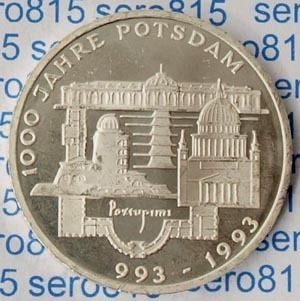 10 DM Silber Münze 1993 F, 1000 Jahre Potsdam BRD Jaeger 455 (m790