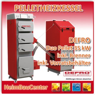 DEFRO Duo Pelletkessel Heizkessel 35 kW inkl. Brenner