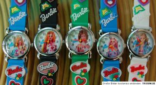 Barbie Kinderuhr Uhr für Kinder blaues Armband Silikon
