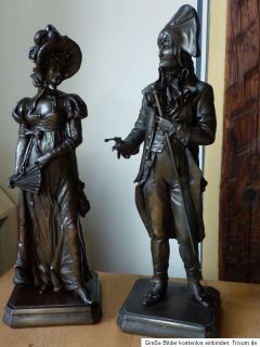 WMF Galvano Plastik Skulptur Figurenpaar Biedermaier Paar um 1900