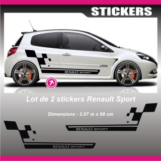 Sticker Renault Sport noir Twingo R2 Clio R3 Megane R4   RECNoir mat