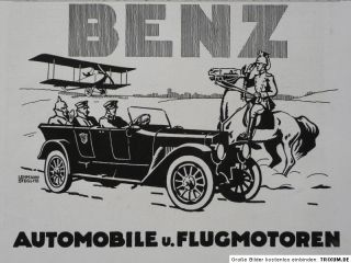 Auto   Werbung, BENZ Automobile & Flugmotoren, 1918
