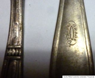 Omas alte 4 Stück alte Löffel Teelöffel Silber versilbert antik