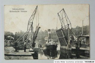 AK Woltersdorfer Schleuse   Schleusenbrücke Schiff passierend, 1914