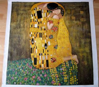 Kuss G.Klimt, 80x80cm, Reproduktion des Ölgemäldes