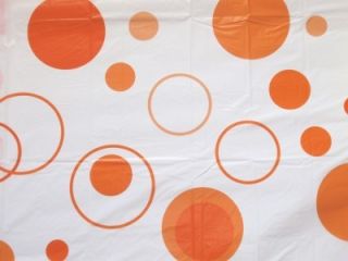 Duschvorhang Weiß Orange Punkte Vinyl 180x180 m. Ringen