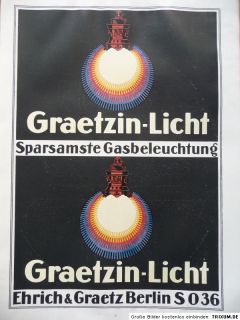 Elektro   Reklame Graetzin   Licht, Ehrich & Graetz Berlin SO36, 1918