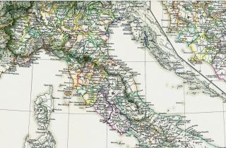 Historische Landkarte Königreich ITALIEN Regno Italia 1137   1302