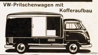 VW Bus T1 Bully Reklame 1959 Pritsche Kombi Kasten wow!