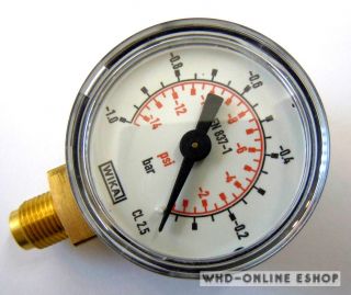 Wika   Vakuum Manometer  1,0 bis 0bar, G1/8, ø40mm, senkrecht
