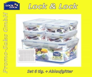 Lock & Lock Frischhaltedosen Set 6 tlg. + Ablaufgitter   HPL836SB