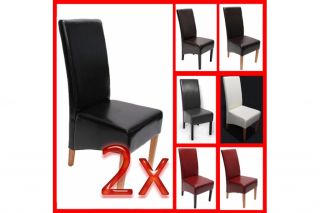 2x Esszimmerstuhl Stuhl Sienna II, Leder, rot, grau, braun, schwarz