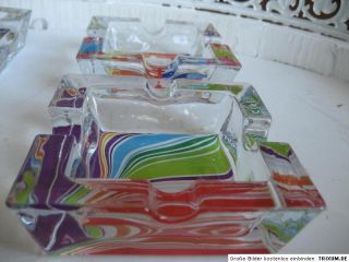 Design Aschenbecher dickes Glas Pop Art Trend 10x10 cm Trendy