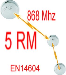 Funk Rauchmelder Feuermelder EN 14604 868 MHz 5er Set Pack NEU