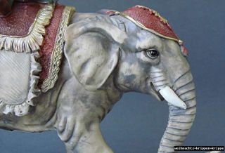Krippenzubehör Krippenfigur Zusatzfigur Mohr auf Elefant 16cm K134 12