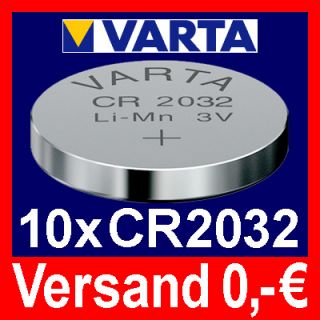 10 x CR2032 Lithium Knopfzelle 3V CR 2032 VARTA lose°