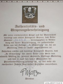 Sammelteller Sulamith Wülfing / Königszelt Bayern / Porzellan