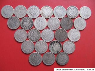 Kaiserreich 1 Mark 1874 1875 1876 Silbermünzen kleiner Adler 25