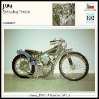Motorcycle Fact Card 1982 Jawa 500 Speedway Twin Cam