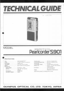 Olympus Original Service Manual für Pearlcorder S 901