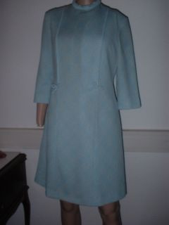 original 50er Jahre Blaues Kleid Trevira 2000, Gr.36