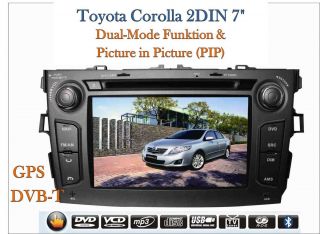 DIN Autoradio Toyota Corolla   7 LCD TFT Monitor   GPS, DVB T, PIP