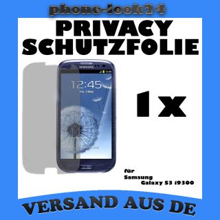 Samsung Galaxy S3 i9300 Privacy Spion Sichtschutz Displayfolie Privat