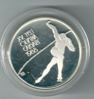 Oly 1988 Eisschnellaeufer Ungarn 500 Forint 1986 Silber Polierte