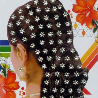 glitternder Haarschmuck aus Indien silber mit kleinen klaren