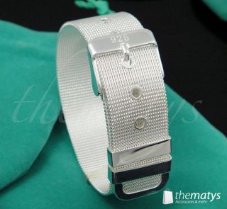 Luxus Armband 925 Sterling SIlber im Guertel Design Armreifen Schmuck