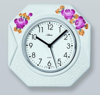 Wanduhr Uhr Uhren Wanduhren Küchenuhr Blumen Keramik