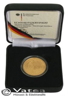 Deutschland 100 Euro 2010 UNESCO Würzburg J 1/2 Oz Gold