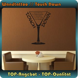 Cocktailrezept Touch Down Cocktail Bar Lounge Wandtattoo inkl