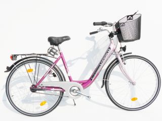 26 Zoll Citybike Damen Maedchen Fahrrad lila pink 3 Gang
