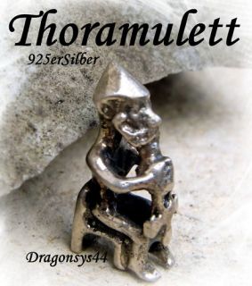 Thoramulett massiv 925Silber 10g Mittelalter Wikinger Taschengott Thor