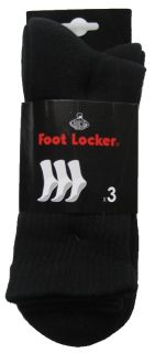 FOOT LOCKER Socken 3 Paar / Schwarz / Gr. 42 47 / NEU