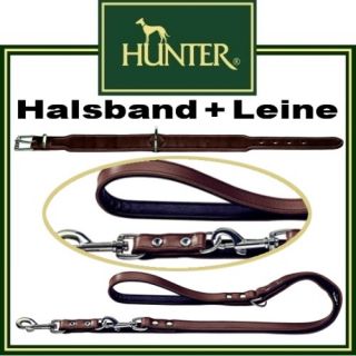 HUNTER Lederleine braun 2m/13mm+Halsband 42cm(46973/953