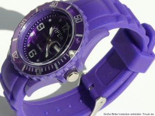 Lila Armbanduhr Silikonuhr Datum Quartz Silikon Uhr