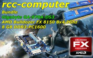 PC   Bundle Bulldozer FX 8150 8x 4,2Ghz + 8GB DDR3 + Gigabyte GA 970A